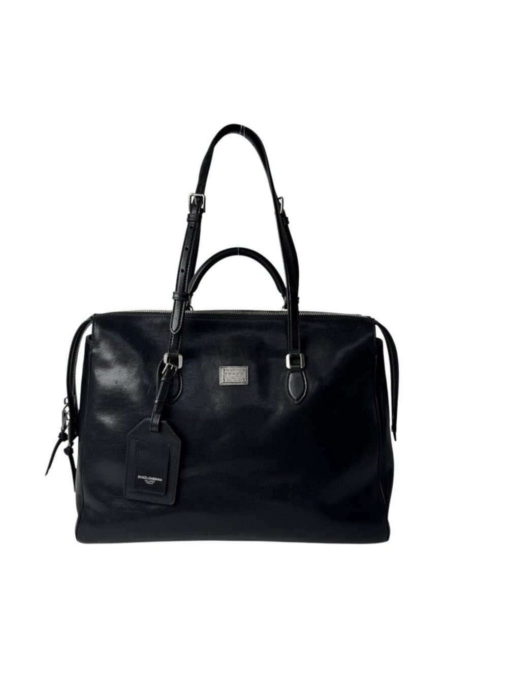 Dolce & Gabbana D&G Vittoria Calfskin 2-Way Tote Bag Black